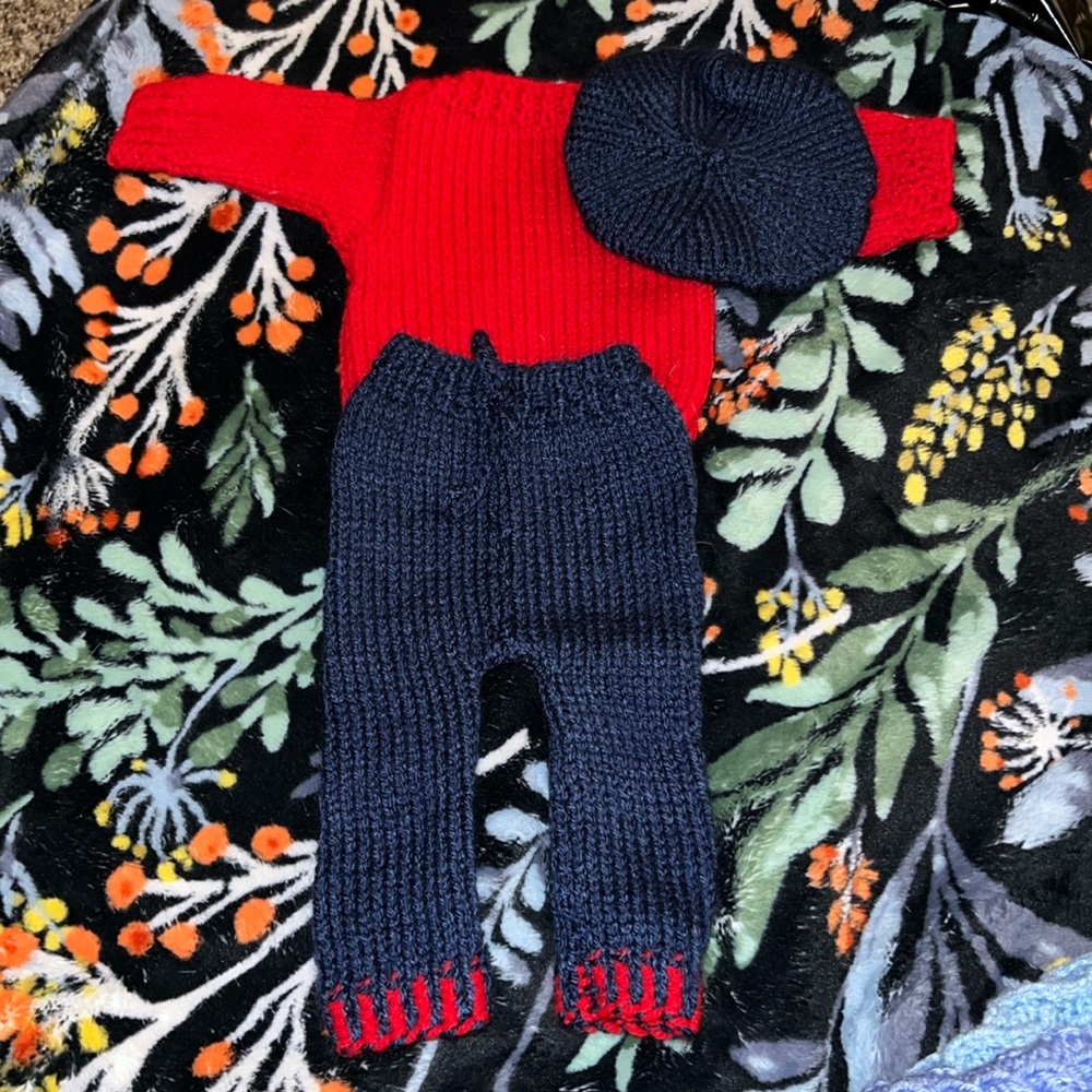 Hand made with love AMERICAN GIRL sweater & pant w/ hat for doll